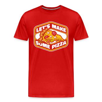 Faisons de la pizza plateau de pizza pizza pizza four pizza - T-shirt bio Premium Homme - rouge - Devant - Damien (186cm)
