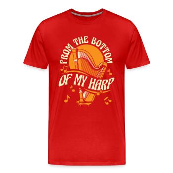 Du bas de ma harpe Harpe Harpe musicale Harpe - T-shirt bio Premium Homme - rouge - Devant - Damien (186cm)