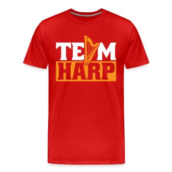 Harpe d’équipe Harpe de concert Harpe Harpe Musique - T-shirt bio Premium Homme - rouge - Devant - Damien (186cm)