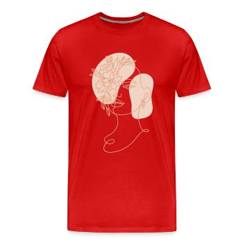 Lineart Schrebergarten Kleingarten Gartenbau - Männer Premium Bio T-Shirt - Rot - Vorne - Damien (186cm)