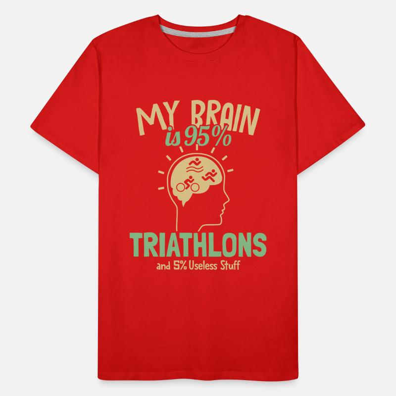My Brain is 95% Triathlons Triathlet Training Männer Premium Bio T-Shirt
