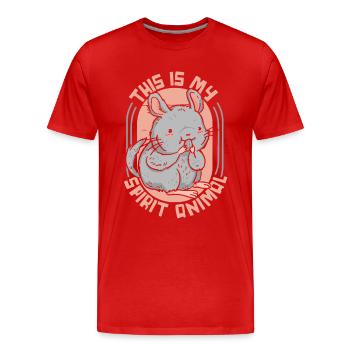 C’est mon animal à queue courte longue queue - T-shirt bio Premium Homme - rouge - Devant - Damien (186cm)