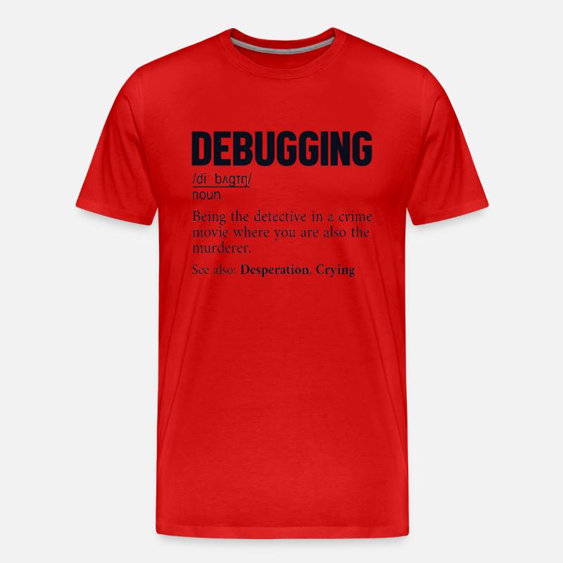 Debugging Definition Developer Coder Programmierer - Männer Premium Bio T-Shirt - Rot