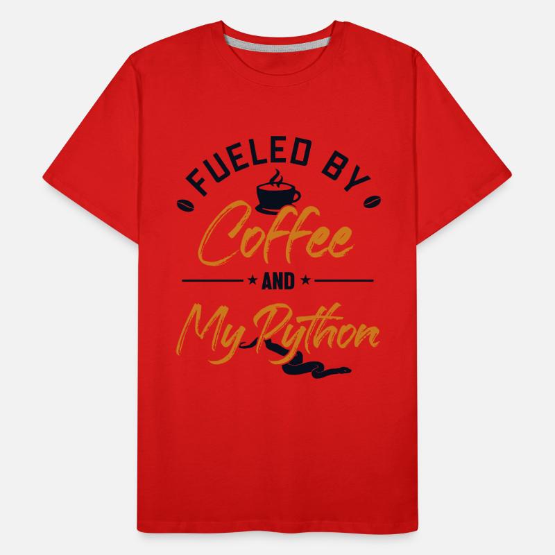 Alimenté par le café et mon Python Python Banana Ball T-shirt bio Premium Homme