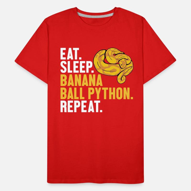 Manger dormir Boule de banane Python Répéter Boule de banane T-shirt bio Premium Homme