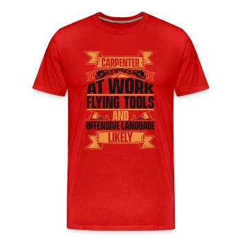 Flying Tools And Offensive Language Likely - Männer Premium Bio T-Shirt - Rot - Vorne - Damien (186cm)