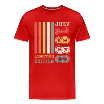 65. Geburtstag Mann Legendary Juli Jahrgang 1958 - Männer Premium Bio T-Shirt - Rot - Vorne - Damien (186cm)