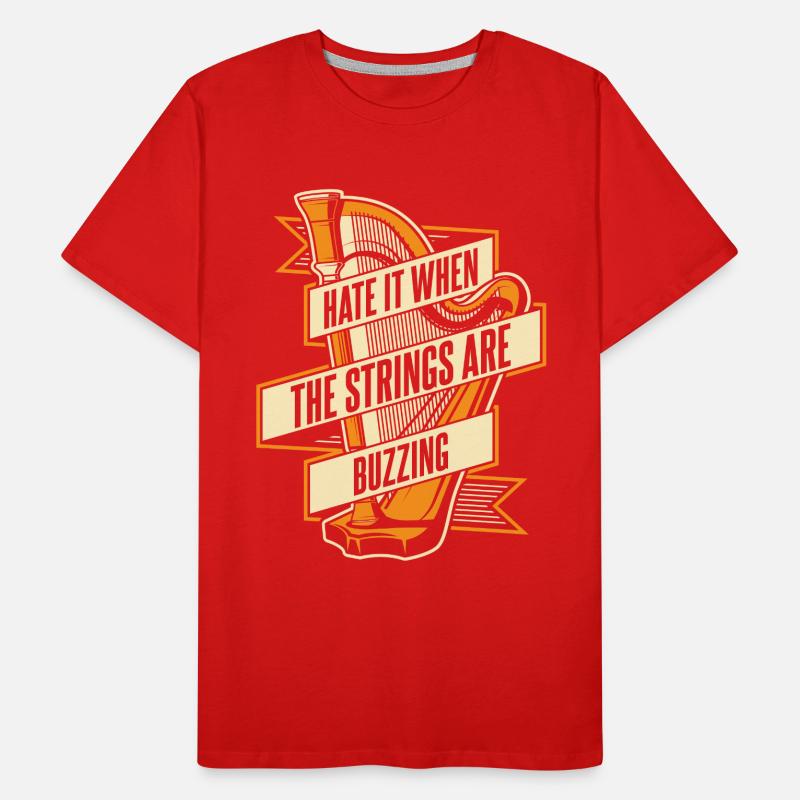 Hate It When The Strings Are Buzzing Harp Men's Premium Organic T-Shirt
