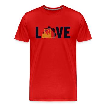 Love All-terrain forklift Telehandler Forklift - Men's Premium Organic T-Shirt - red - Front - Damien (186cm)