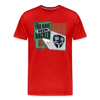Vous avez été piraté Phishing Sniffer Grey Hat - T-shirt bio Premium Homme - rouge - Devant - Damien (186cm)