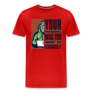 Votre mot de passe était trop court Phishing Sniffer Gris - T-shirt bio Premium Homme - rouge - Devant - Damien (186cm)