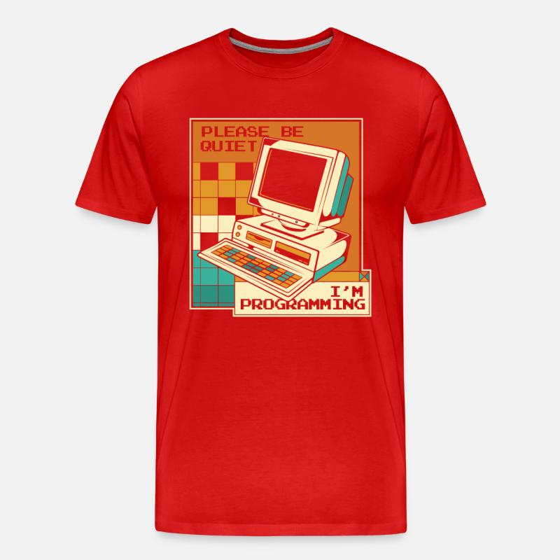 Please Be Quiet Softwareingenieur Developer - Männer Premium Bio T-Shirt - Rot