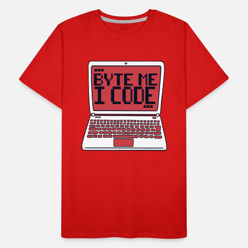 Byte Me I Code Developer Softwareentwickler Männer Premium Bio T-Shirt