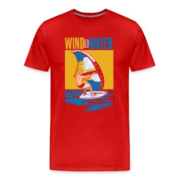 Wind And Water Surfers Surfers Water Sports - Men's Premium Organic T-Shirt - red - Front - Damien (186cm)