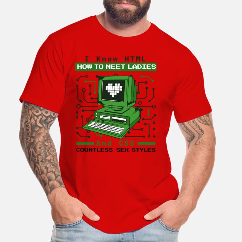 I Know HTML How To Meet Ladies Developer Coder Männer Premium Bio T-Shirt
