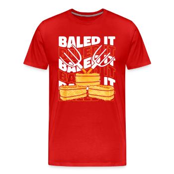 Baled It Agriculture Organic Farmer Farmer - Men's Premium Organic T-Shirt - red - Front - Damien (186cm)
