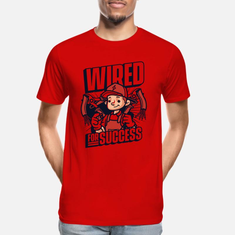 Wired For Success Electronics Technician Electrical Engineer Men's Premium Organic T-Shirt