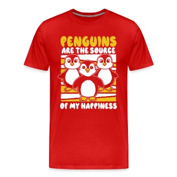 Penguins Are The Source Of My Happiness Seabird - Men's Premium Organic T-Shirt - red - Front - Damien (186cm)