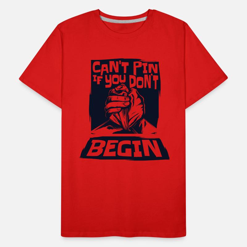 Impossible d’épingler si vous ne commencez pas le bras de l’entraîneur d’exercice T-shirt bio Premium Homme