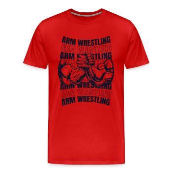 Arm Wrestling Hand Wrestling Techniques Arm - Männer Premium Bio T-Shirt - Rot - Vorne - Damien (186cm)