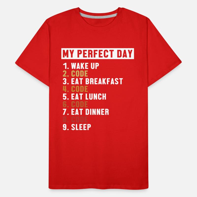 Coding Perfect Day Developer Softwareingenieur Männer Premium Bio T-Shirt