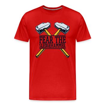 Angst vor dem Vorschlaghammer Home Wrecker Experts House - Männer Premium Bio T-Shirt - Rot - Vorne - Damien (186cm)