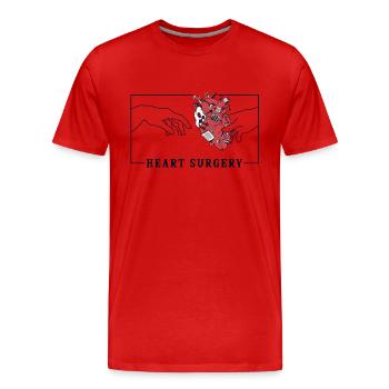 Michelangelo Schöpfung der Adam-Herzchirurgie - Männer Premium Bio T-Shirt - Rot - Vorne - Damien (186cm)