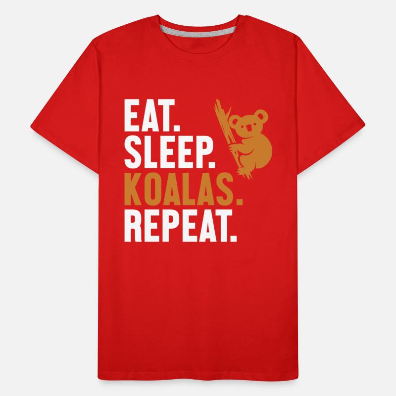 Manger Dormir Koalas Répéter Koalabear Eucalyptus T-shirt bio Premium Homme