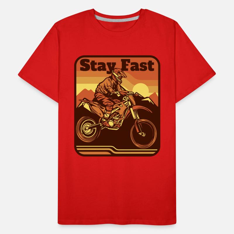 Restez rapide Pilotes de Supermotard de course de moto T-shirt bio Premium Homme