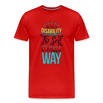 The Ability To See The World In A Unique Way - Men's Premium Organic T-Shirt - red - Front - Damien (186cm)