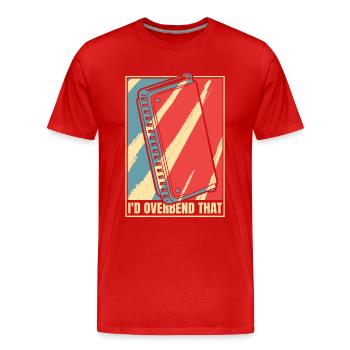 Ich würde diesen Mund-Harp-Harmonist überbiegen - Männer Premium Bio T-Shirt - Rot - Vorne - Damien (186cm)