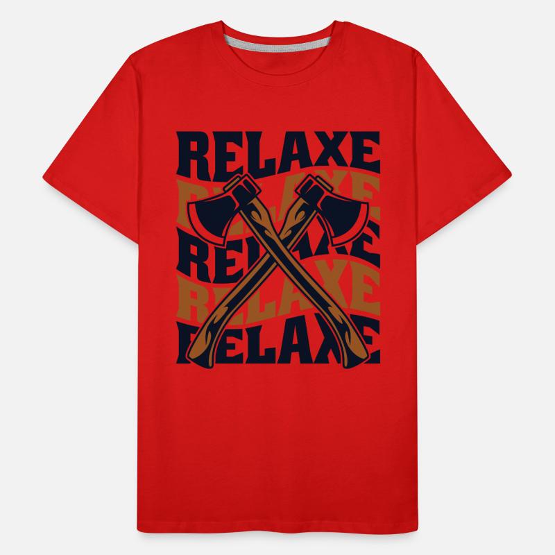Relax Axe Throwing Game Competition Professional Men's Premium Organic T-Shirt