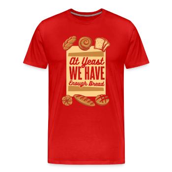 Bei Hefe haben wir genug Brotbackautomaten-Liebhaber - Männer Premium Bio T-Shirt - Rot - Vorne - Damien (186cm)