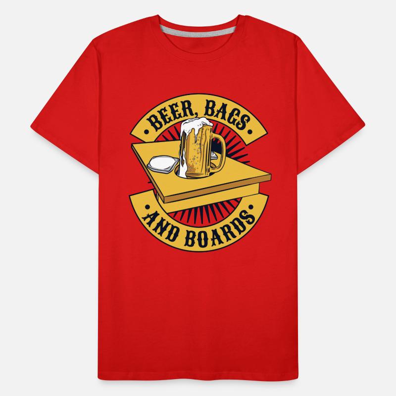 Sacs Et Planches De Bière Sacs De Haricots Plateaux De Jeu Cornhole T-shirt bio Premium Homme