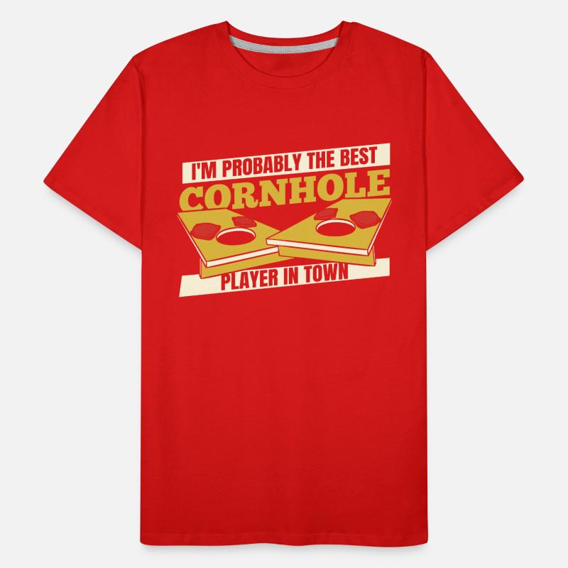 Bester Cornhole Player In Town Sitzsack Spielbretter Männer Premium Bio T-Shirt