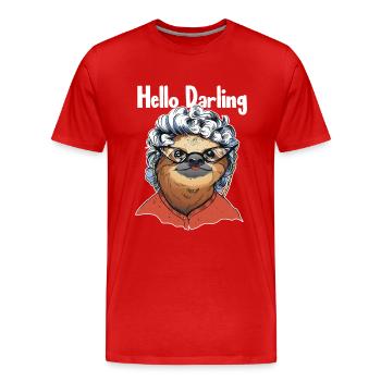 Bonjour Darling Folivora Pilosa à gorge brune - T-shirt bio Premium Homme - rouge - Devant - Damien (186cm)