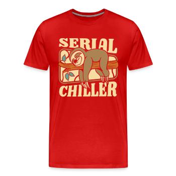 Refroidisseur en série Folivora Pilosa à gorge brune - T-shirt bio Premium Homme - rouge - Devant - Damien (186cm)