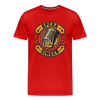 Chanteur d’opéra Chanteur d’opéra Chanteur ténor - T-shirt bio Premium Homme - rouge - Devant - Damien (186cm)