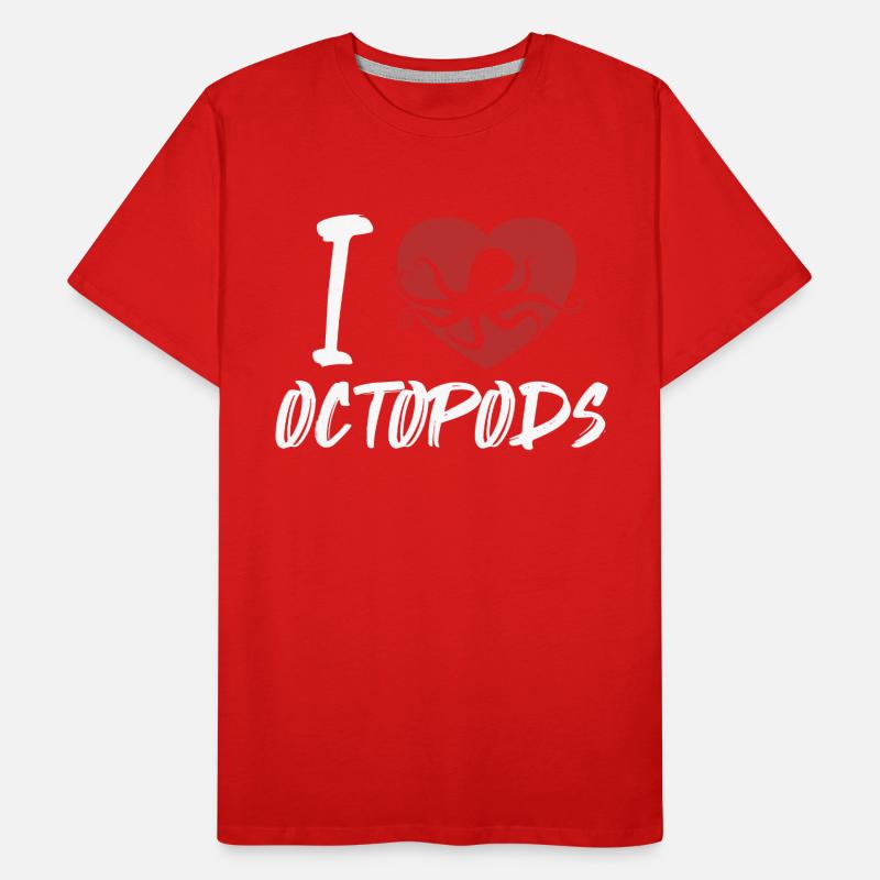 J’adore les octopodes Céphalopodes Octopodes Octopoda T-shirt bio Premium Homme