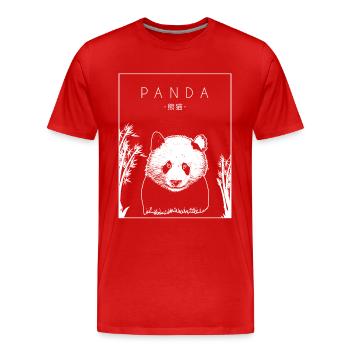 Panda Chinois Hanzi Panda Ours Ami Panda Géant - T-shirt bio Premium Homme - rouge - Devant - Damien (186cm)