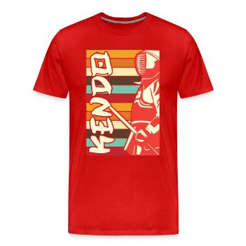 Kendo - T-shirt bio Premium Homme - rouge - Devant - Damien (186cm)