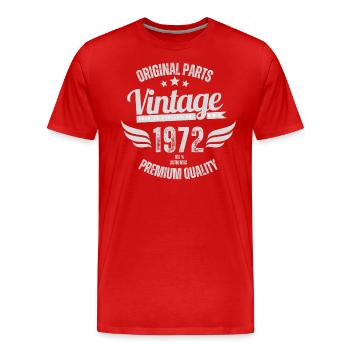 50 ans homme vintage 1972 idée cadeau 50 ans ⭐⭐⭐ - T-shirt bio Premium Homme - rouge - Devant - Damien (186cm)
