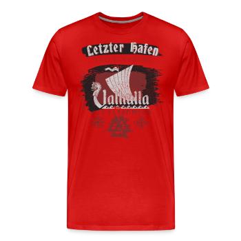 Wikinger - Odin Thor Walhalla Krieger Geschenk - Männer Premium Bio T-Shirt - Rot - Vorne - Damien (186cm)