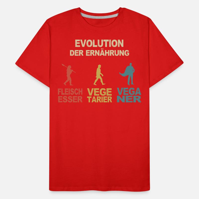 Vegan Veganer Veganismus Veggie Evolution Geschenk Männer Premium Bio T-Shirt