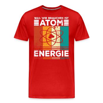 Atomenergie Kernenergie Kernkraft Atomkraftwerke - Männer Premium Bio T-Shirt - Rot - Vorne - Damien (186cm)