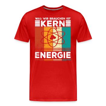 Atomenergie Kernkraft Kernenergie Atomkraftwerke - Männer Premium Bio T-Shirt - Rot - Vorne - Damien (186cm)