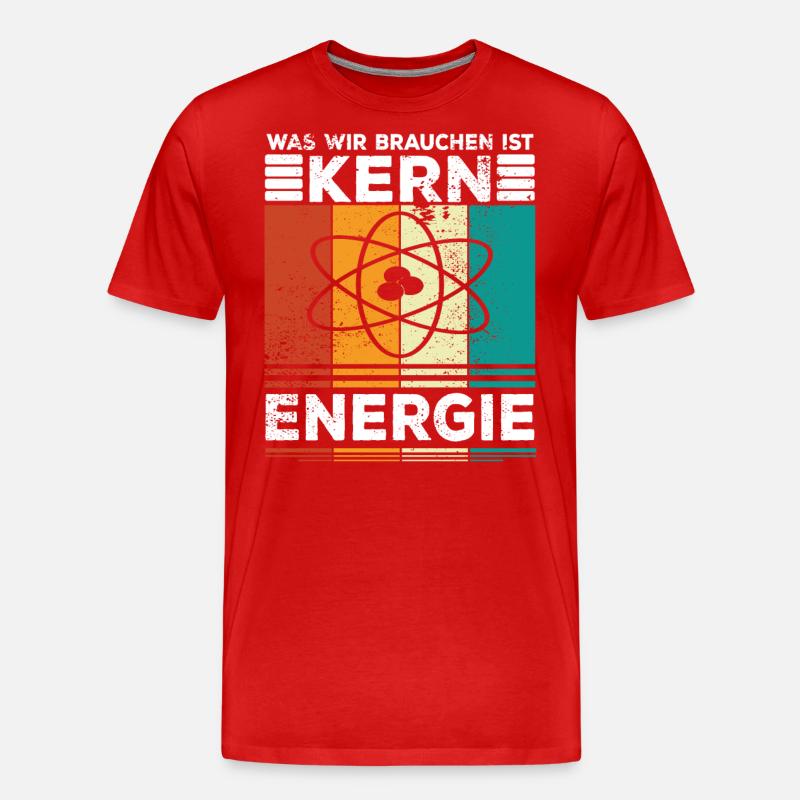 Atomenergie Kernkraft Kernenergie Atomkraftwerke - Männer Premium Bio T-Shirt - Rot