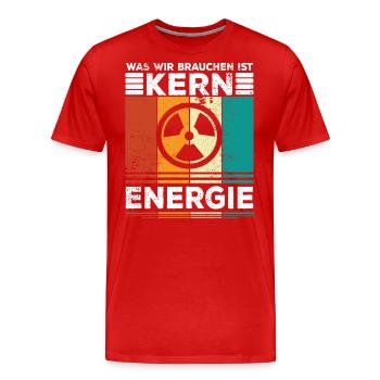 Atomenergie Atomkraftwerke Kernkraft Kernenergie - Männer Premium Bio T-Shirt - Rot - Vorne - Damien (186cm)