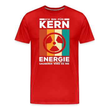 Atomenergie - Atomkraftwerk Kernkraft Kernenergie - Männer Premium Bio T-Shirt - Rot - Vorne - Damien (186cm)