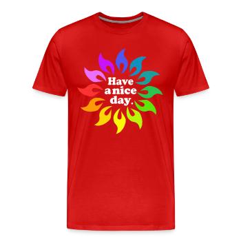 Bonne journée - T-shirt bio Premium Homme - rouge - Devant - Damien (186cm)